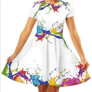 Women's Pleated Flared Tshirt Mini Dresses